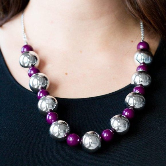 3/$20 Paparazzi Top Pop Purple Necklace and Earring Set